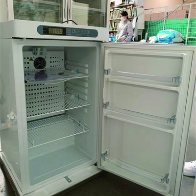 ตู้เย็นร้านขายยาแบบพกพาขนาดเล็ก 100 ลิตรพร้อมประตูโฟมสำหรับเก็บยา