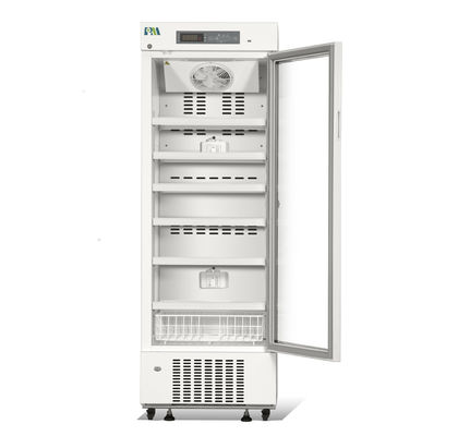 315L ประตูกระจกเดียวตู้เย็นเกรดชีวการแพทย์เภสัชกรรมพร้อมระบบระบายความร้อนด้วยอากาศจริง