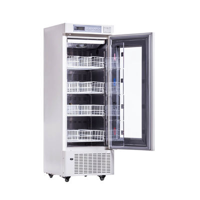 ตู้เย็นธนาคารเลือดขนาดเล็ก 4 องศาพร้อมตะกร้าเคลือบระบายความร้อนด้วยอากาศบังคับ