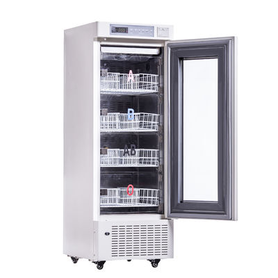 ตู้เย็นธนาคารเลือด R134a 4 องศาพร้อมตะกร้าเคลือบผงระบายความร้อนด้วยอากาศบังคับ