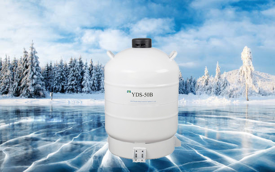 Alu Alloy Cryogenic Liquid Nitrogen Container 50 ลิตรสำหรับวัคซีนสัตว์น้ำเชื้อ