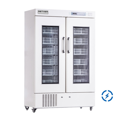 220V/50Hz หรือ 110V/60HZ ตู้เย็นธนาคารเลือด พร้อมเครื่องปรับปรุงอากาศและเครื่องเตือน