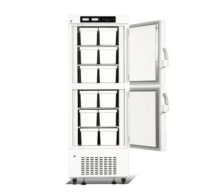 358L 12 ลิ้นชัก Double Chamber Upright ตู้เย็นแช่แข็งอุณหภูมิต่ำชีวการแพทย์สำหรับตู้เก็บวัคซีน